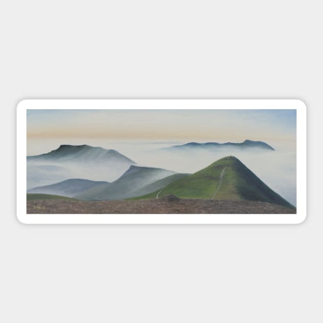 Skiddaw mist Sticker by richardpaul